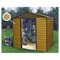 Yardmaster 10x6 Woodgrain Effect Metal Shiplap Shed