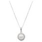 9ct White Gold Pearl And Diamond Cluster Pendant