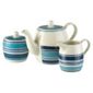 Johnson Bros Farmhouse Kitchen Blue Stripe Teapot Set