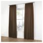 Tesco Plain Canvas Unlined Pencil Pleat Curtains W168xL183cm (66x72"), Chocolate