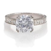 Pave Cubic Zirconia Cocktail Ring. Large