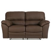 Madrid Small Leather Recliner Sofa, Brown