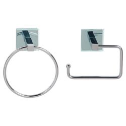 Lincoln Square Tube Towel Ring And Toilet Roll Holder