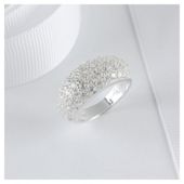 Sterling Silver Pave Set Crystal Ring, Small