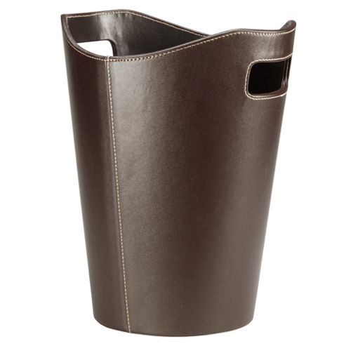 Image of Tesco Leather Effect Waste Bin, Brown