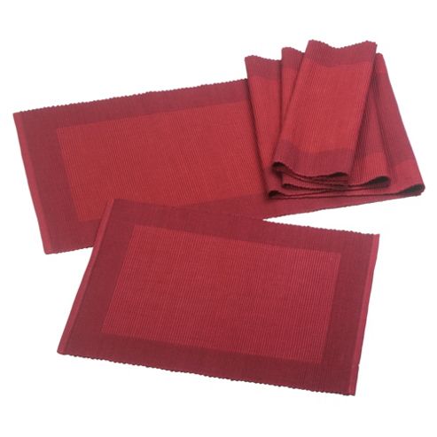 tesco with table  Set Buy Tesco  our from Placemats Placemats runners Ribbed  Runner of 6