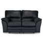Madrid Small Leather Recliner Sofa, Black
