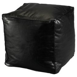 Faux Leather Bean Cube, Black
