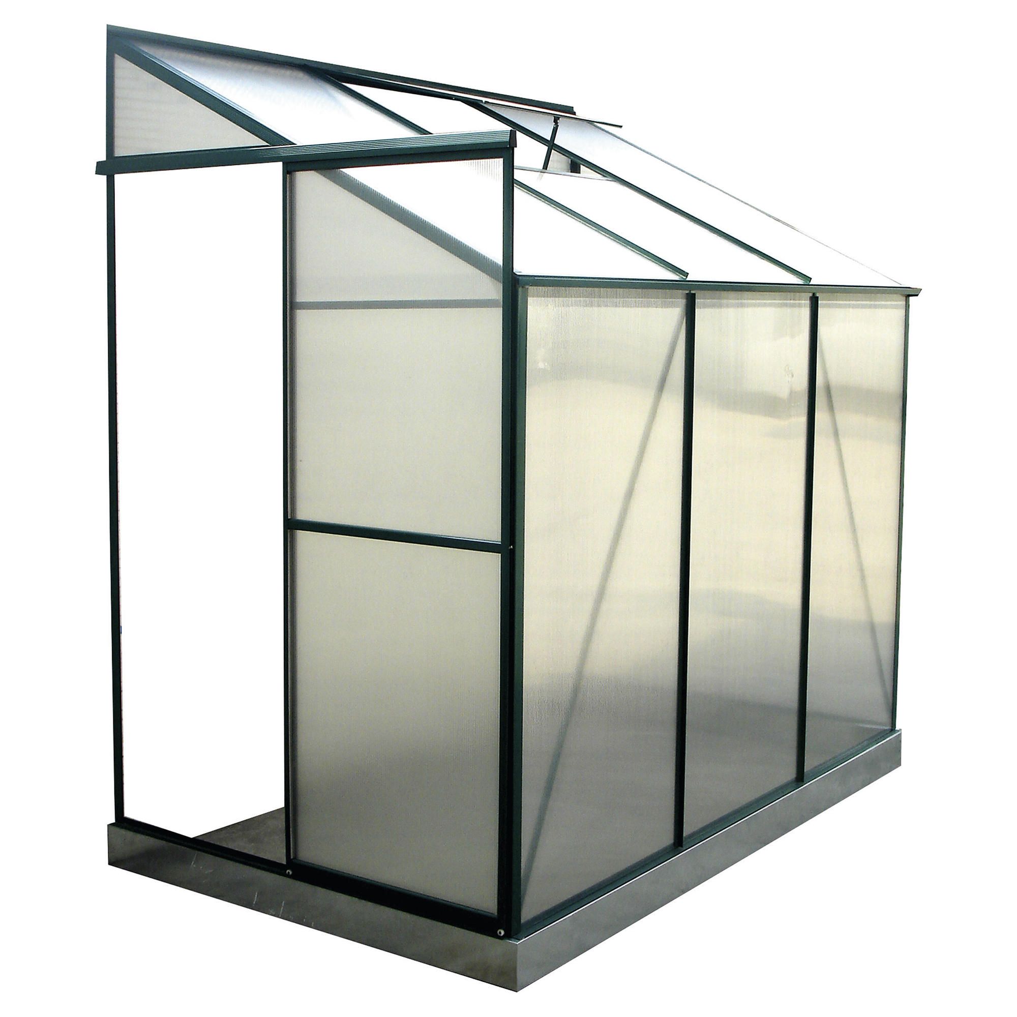 Walton 6 x 4 Aluminium & Polycarb Lean-To Greenhouse at Tescos Direct