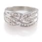 9ct White Gold 25pt Diamond Triple Crossover Ring , L