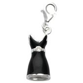 Sterling Silver Black Dress Charm