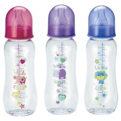 Tesco Standard Feeding Bottles Standard Neck 250ml 3pk
