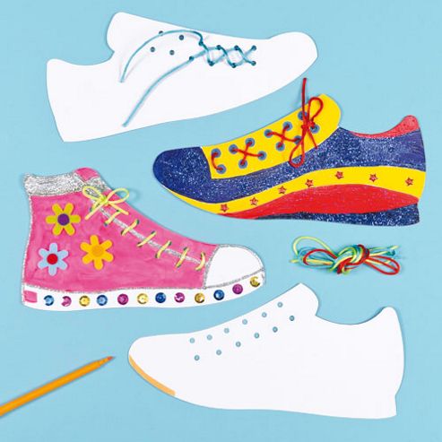 Image of Lacing Shoe Card Shapes (pack Of 6)