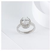 Sterling Silver Cubic Zirconia Cocktail Ring, Large