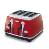 DeLonghi Icona CTO4003 4 Slice Toaster - Red