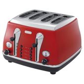 DeLonghi Icona CTO4003 4 Slice Toaster - Red
