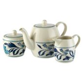 Johnson Bros Farmhouse Kitchen Blue Fern Teapot Set.