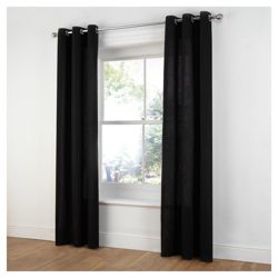Tesco Plain Canvas Unlined Eyelet Curtains W117xL183cm (46x72