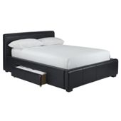 Bernay Double Bedstead with 2 Drawers, Black