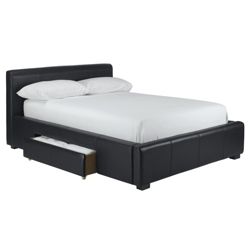 Bernay Double Bedstead with 2 Drawers, Black