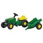 John Deere Tractor Pedal Ride-On With Trailer