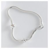 Sterling Silver Snake Chain Bracelet And Stoppers