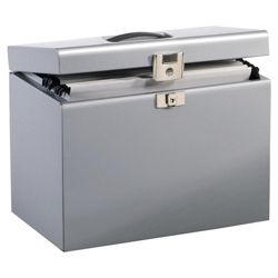 Metal File Box Silver