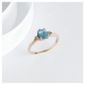 9ct Yellow Gold Blue Topaz And Diamond Rings, L