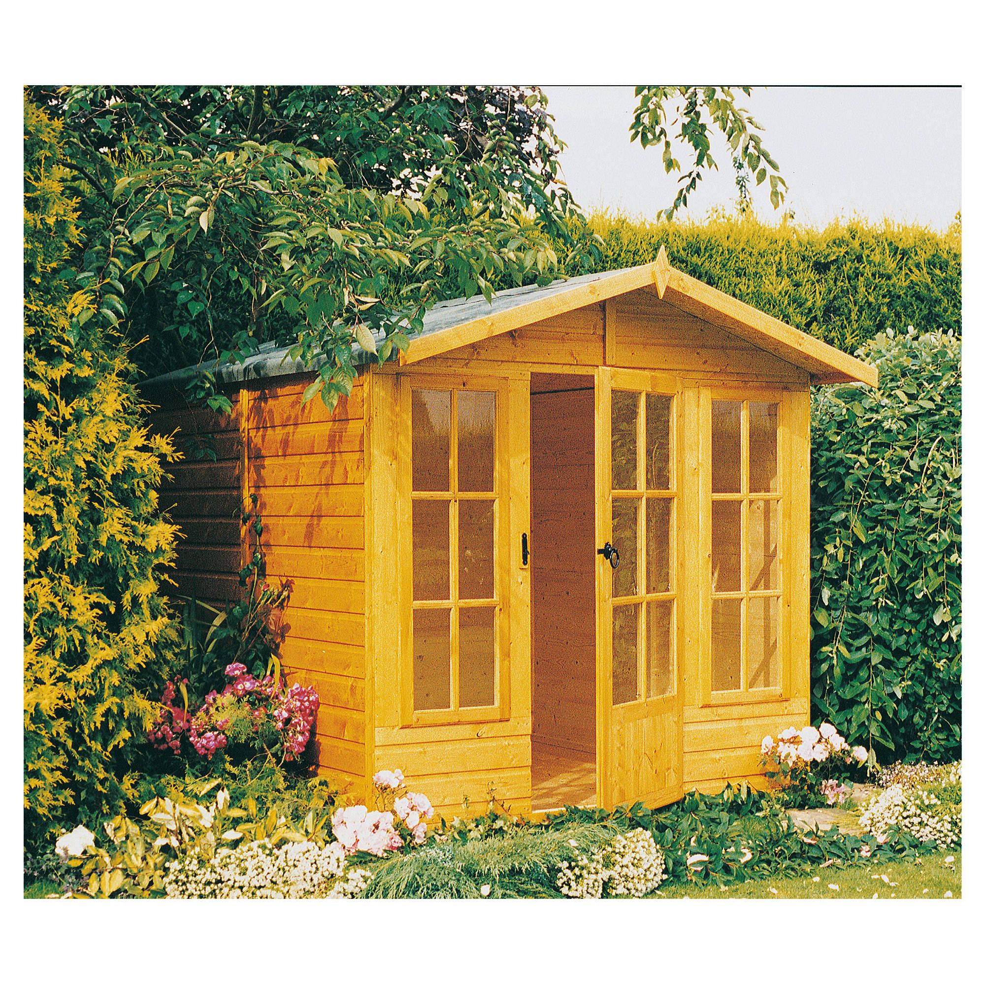 7x7 Chatsworth Finewood Wooden Summerhouse with Installation at Tesco Direct