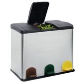 Tesco 3 Section Stainless Steel Recycling Bin