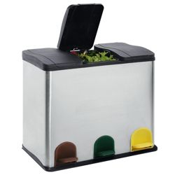 Tesco 3 Section Stainless Steel Recycling Bin