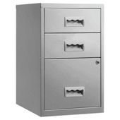 Pierre Henry A4 3 Drawer Combi Filing Cabinet, Silver