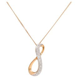 9ct Gold Diamond Twist Loop Pendant