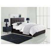 Orleans King Faux Leather Storage Bed, Black