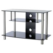 Alphason AV36/3-PB 2.5 Shelf Black Glass  TV Stand - For up to 36" screen TVs