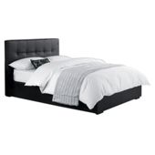 Orleans Double Faux Leather Storage Bed, Black