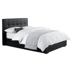 Orleans Double Faux Leather Storage Bed, Black
