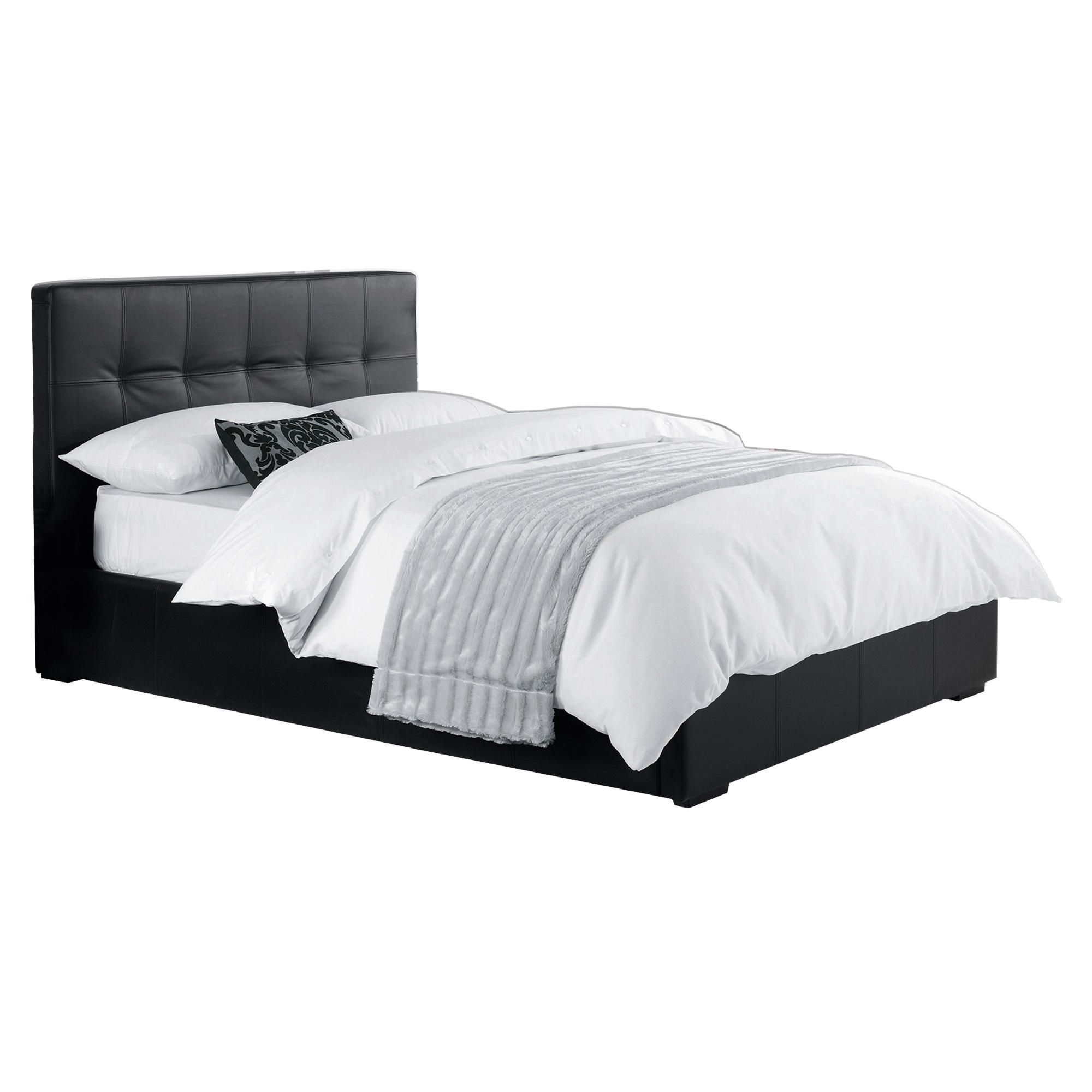 Orleans Double Faux Leather Storage Bed, Black at Tescos Direct