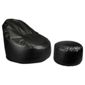 Faux Leather Oval Chair & Footstool, Black