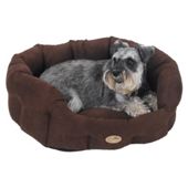 Rosewood  20" suede oval dog bed cappuccino