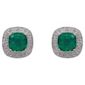 9ct Yellow Gold Created Emerald And Diamond Earrings
