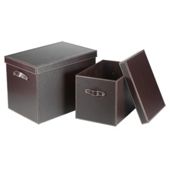 Faux Leather Trunks Set Of 2