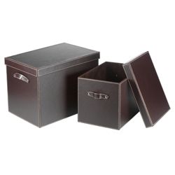 Faux Leather Trunks Set Of 2