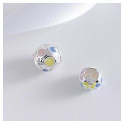 Sterling Silver Multi Colour Ball Charm 2 Pack