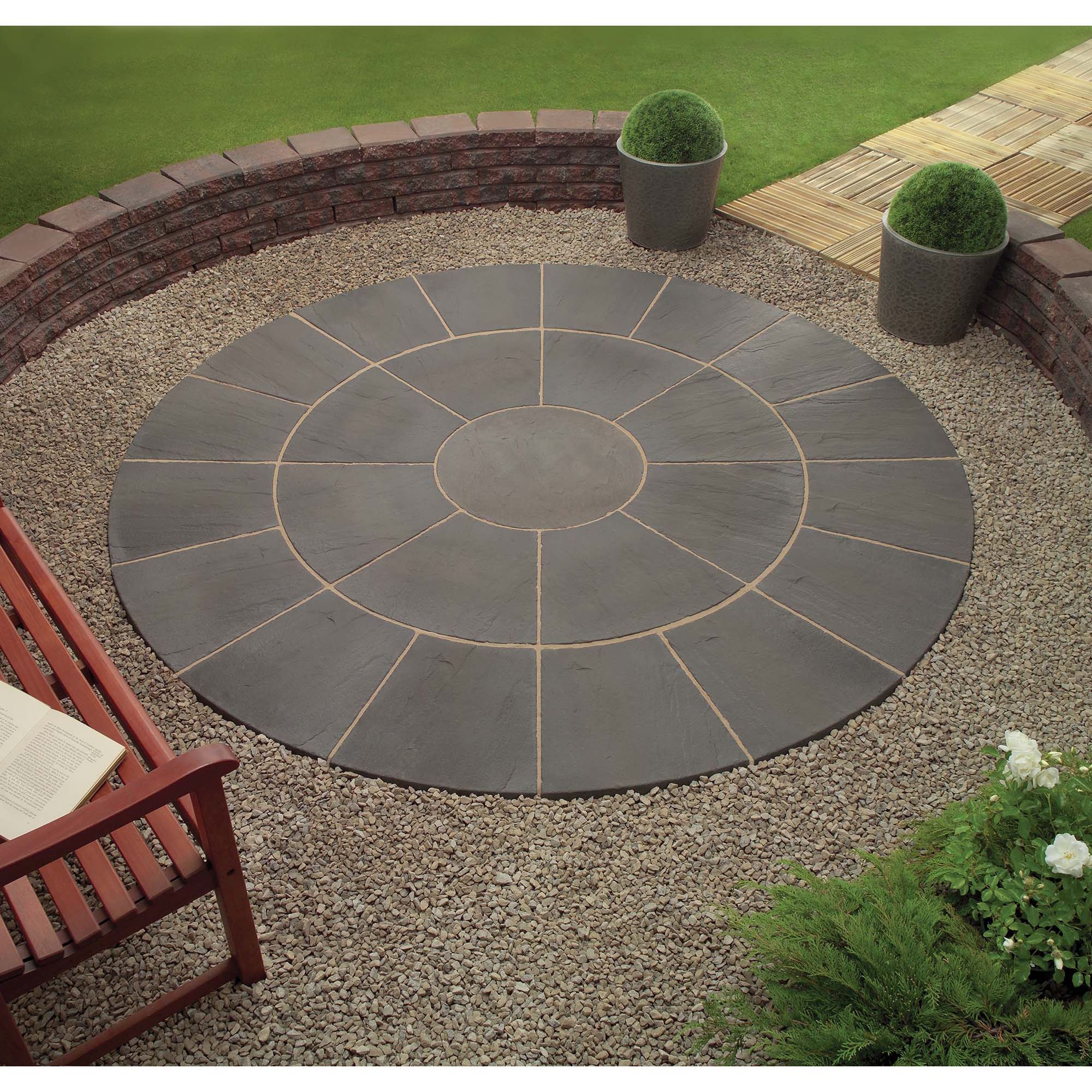 Oxford Cornish Slate Circle + Patio Base Kit at Tescos Direct