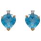 9ct Yellow Gold Blue Topaz And Diamond Earrings