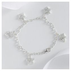 Sterling Silver Cubic Zirconia Star Bracelet