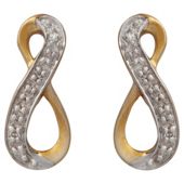 9ct Gold Diamond Twist Loop Earrings
