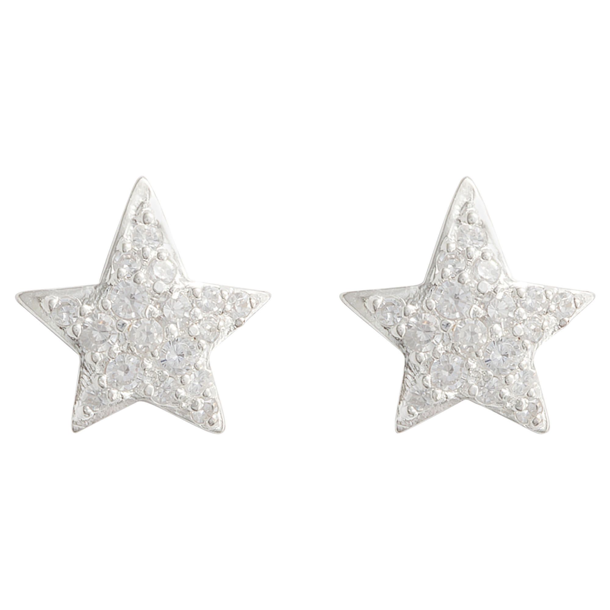 Sterling Silver Cubic Zirconia Star Earrings Sterling Silver Cubic Zirconia Star Earrings
