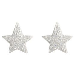 Sterling Silver Cubic Zirconia Star Earrings